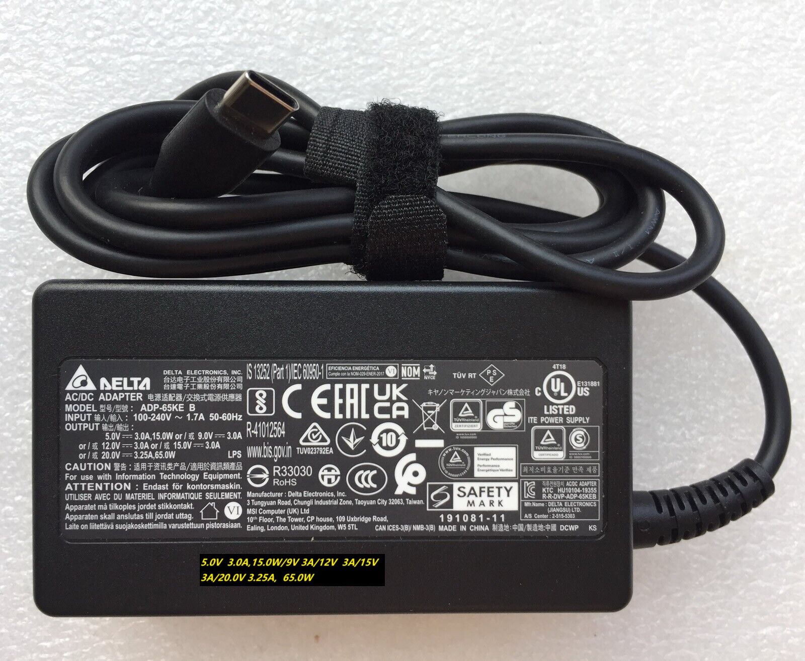 *Brand NEW*ADP-65KE B Original Delta 65W AC Adapter for Acer Swift Go 14 SFG14-71-52TV Laptop Power